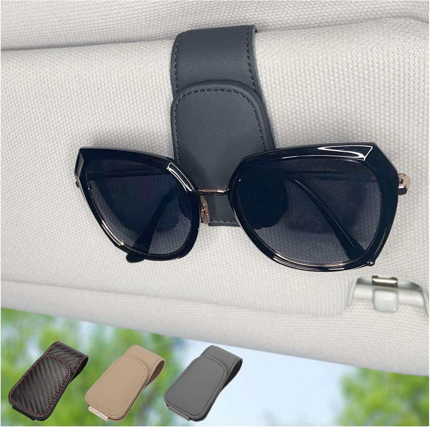 Stay Stylish on the Road: The Ultimate Magnetic Leather Sunglass Holder for Your Car